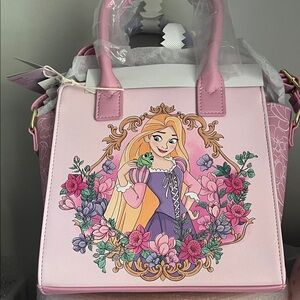 Loungefly Pink Rapunzel Floral Convertible Crossbody Bag